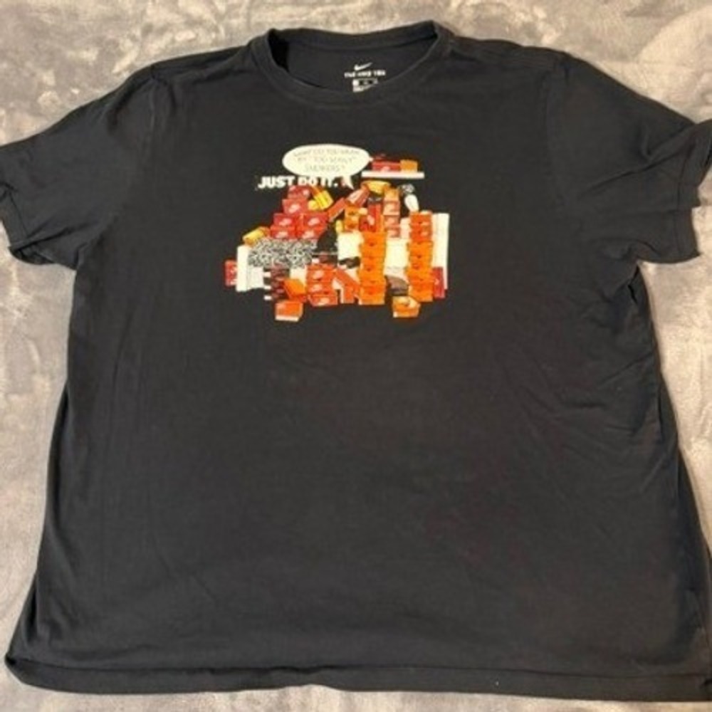 Nike Mens XXL Black Too Many Sneakers Graphic T-Shirt Just Do It Shoe Box Tee
